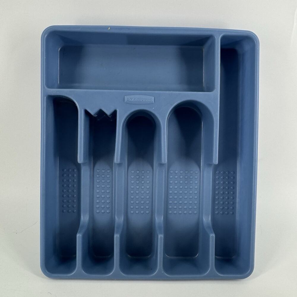 Rubbermaid 1994 VTG Silverware Flatware Utensil Tray Blue 6 Slot #2925